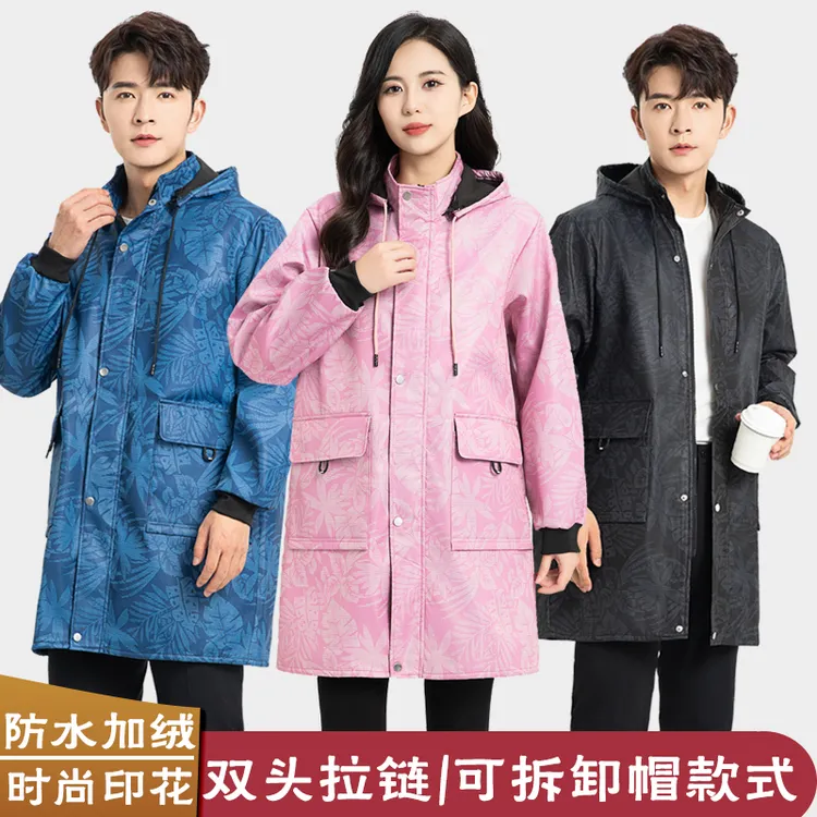 新款加厚防水罩衣女大人家用厨房厨师防油围裙工作服工厂加绒护衣