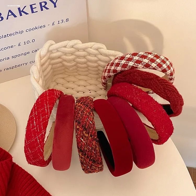 儿童红色发箍女童新款甜美宽边新年压头发高颅顶发饰宝宝发卡头饰