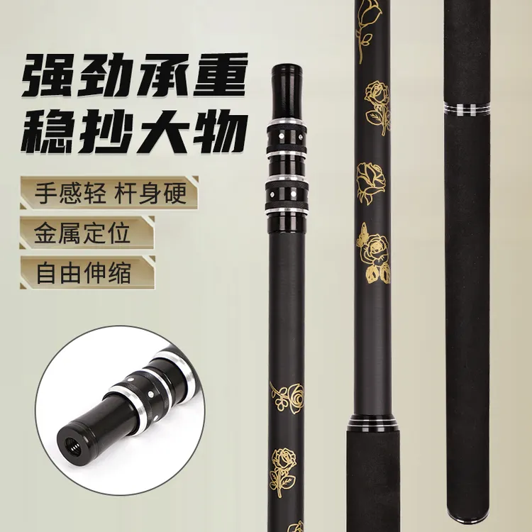升级60泡沫手把配多处金属固定器钓鱼人专用碳素抄网杆可固定伸缩