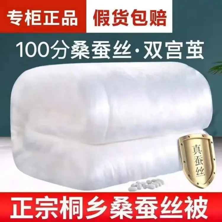 正宗纯手工蚕丝被100桑蚕丝高档春秋夏凉空调被子母被单双人冬被