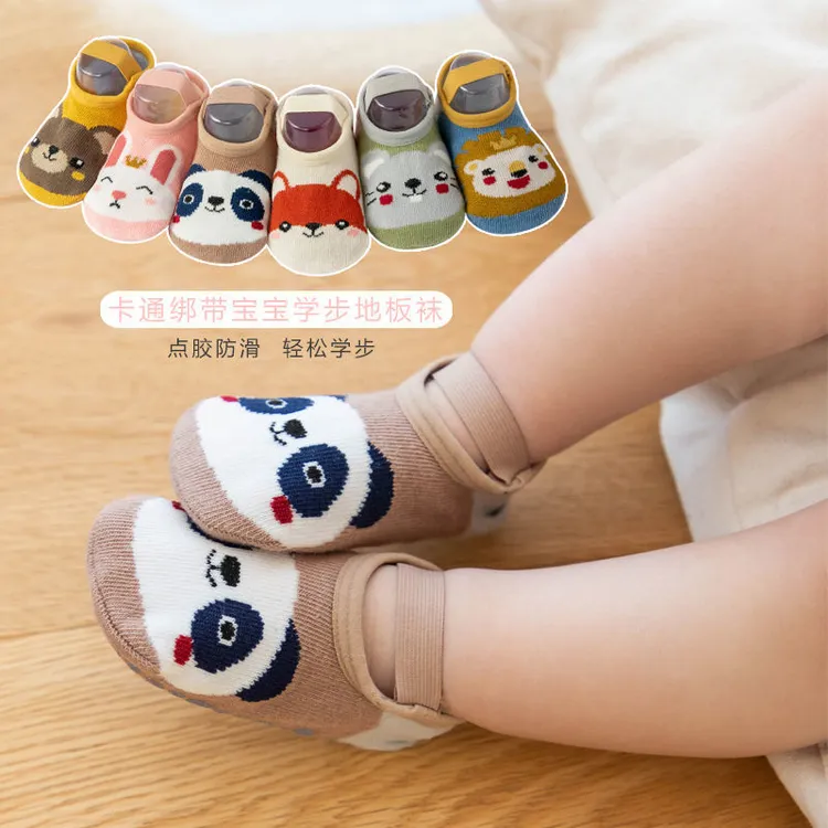 新款立体卡通低帮地板袜婴幼儿小童宝宝蹦床袜子大后跟点胶船袜