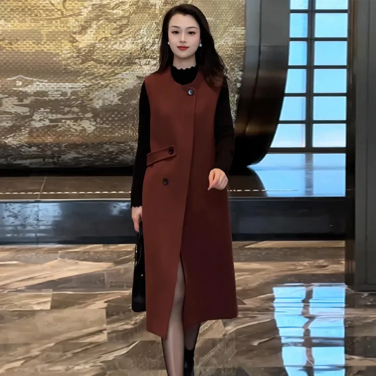 高级感气质呢子背心打底裙2024秋冬新款时尚百搭毛呢连衣裙中长款