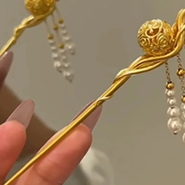 2024新款新中式清冷步摇流苏发簪女挽发盘发旗袍汉服簪子送女朋友