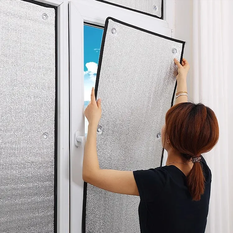 窗户防晒隔热铝膜阳光房遮阳神器挡板家用玻璃遮光帘阳台加厚防窥