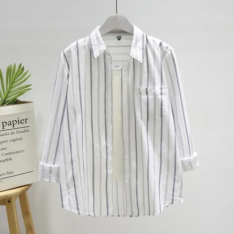 2025春秋新款衬衫女百搭长袖衬衫外穿宽松爆款洋气纯棉上衣休闲服