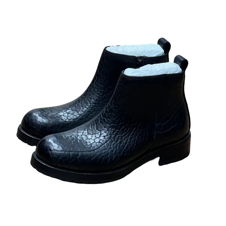 野牛男鞋黑色新款马丁靴2024年复古时尚潮流休闲真皮百搭爆款男