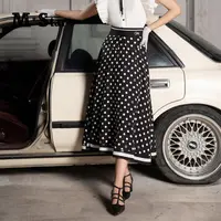 【小余专属】M-Star夏季新款复古波点黑色半身裙SEEQ121507