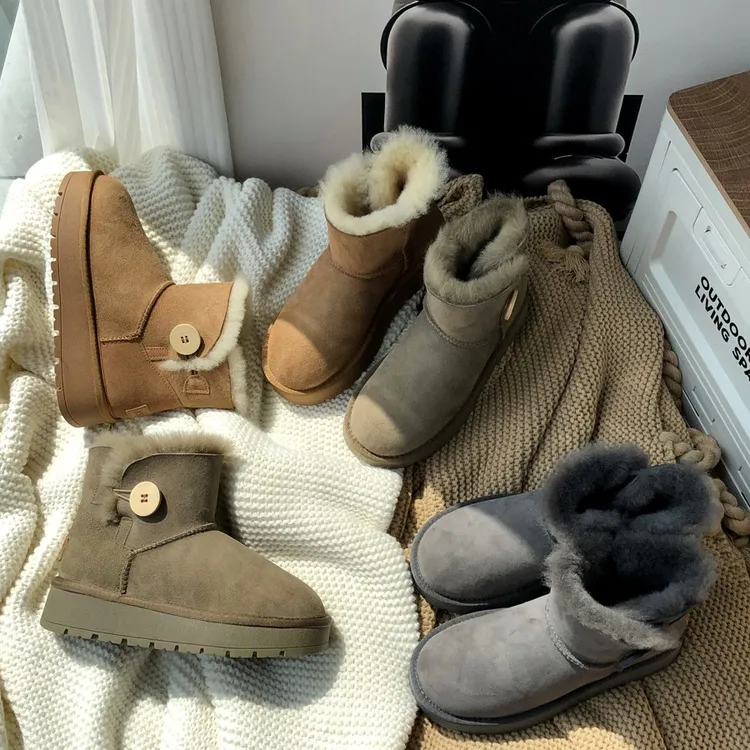 真皮真毛2024冬季新款厚底加绒加厚东北大棉鞋百搭秋冬雪地靴