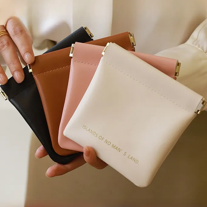 弹片零钱包便携化妆包迷你口红小包小巧收纳包自动闭合防水收纳袋