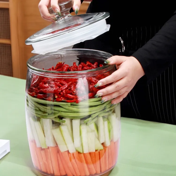 腌蒜大号储存罐无铅玻璃密封罐大口径带盖食品级零食坚果加厚洋姜