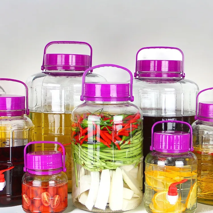 玻璃瓶泡菜坛子泡酒玻璃瓶玻璃密封罐储物瓶装酒大号泡酒瓶面桶腌
