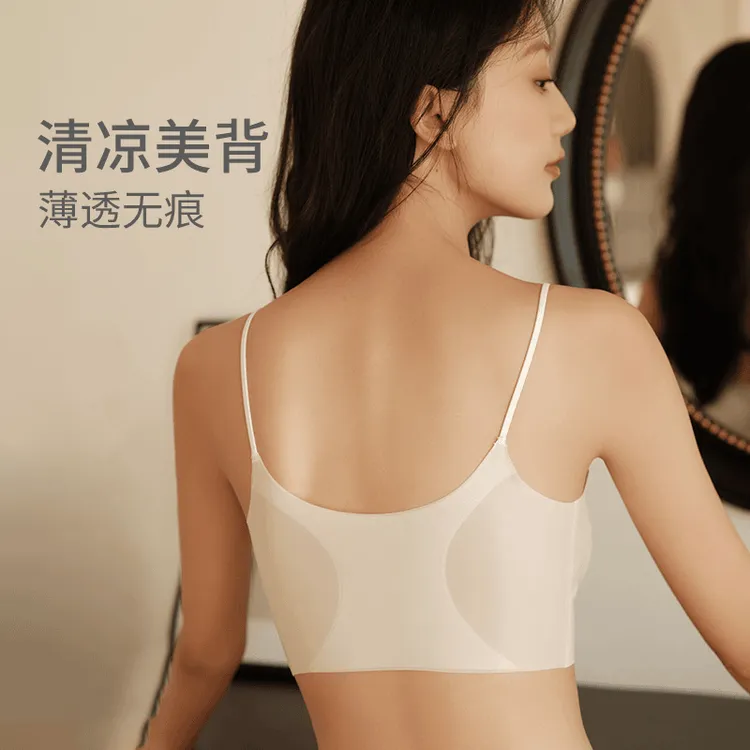 【轻奢高品质】超薄V领固定杯裸感无痕舒适美背夏季四季内衣女-