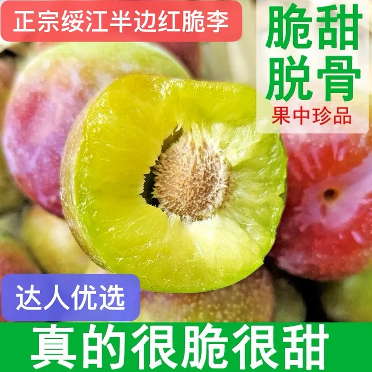 【幺谭专属】正宗云南绥江半边红脆红李脱骨李茵红李4.5斤装包邮