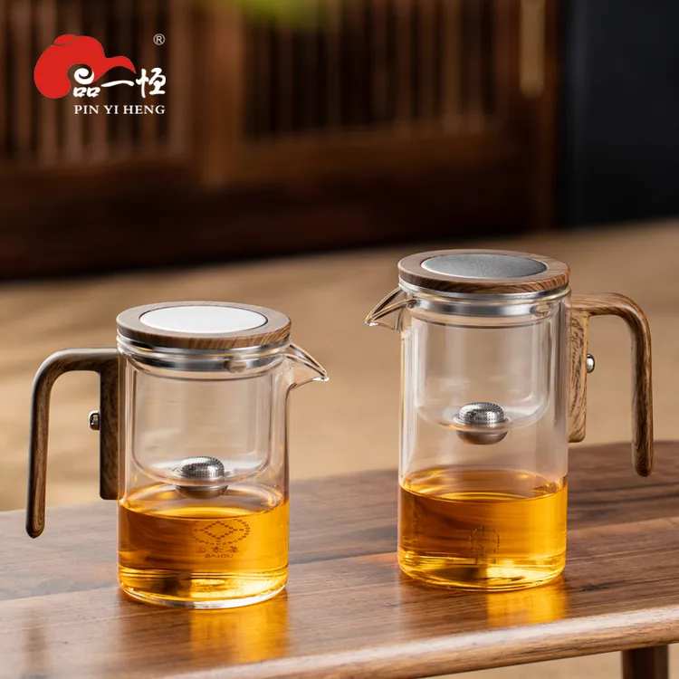高硼硅玻璃飘逸杯大容量茶道日式耐热透明办公室简易泡茶壶加厚