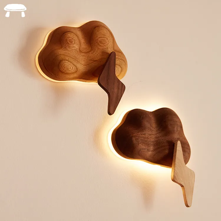 小夜灯卧室睡眠灯桌面摆件壁挂实木宿舍胡桃木萤火虫儿童古风国风