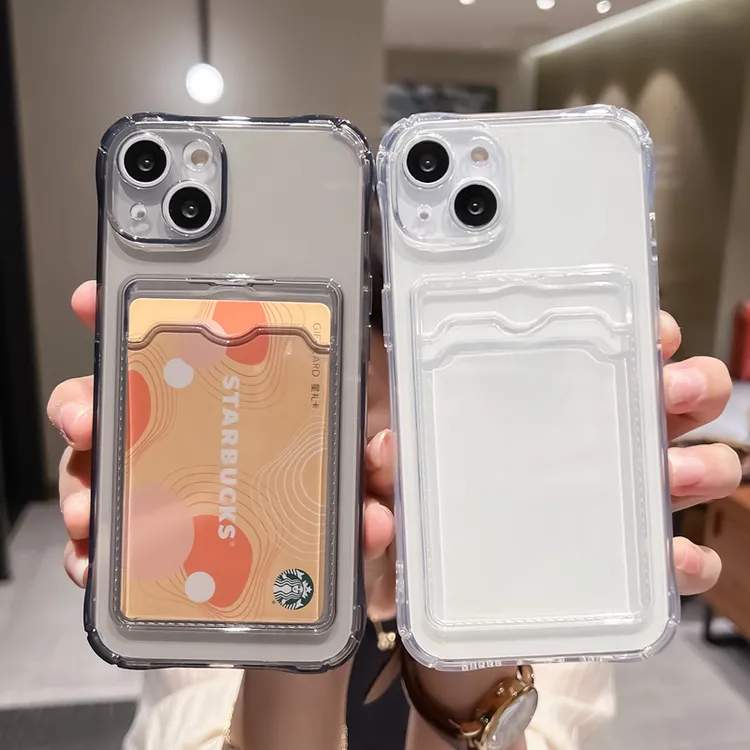 透明卡包iPhone17ProMax苹果16手机壳15简约14全包13气囊防摔12软