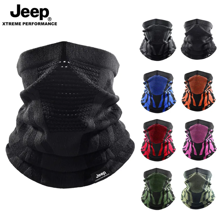 JEEP/吉普冬季骑车保暖面罩防寒防风沙脖套户外护颈围脖魔术面巾