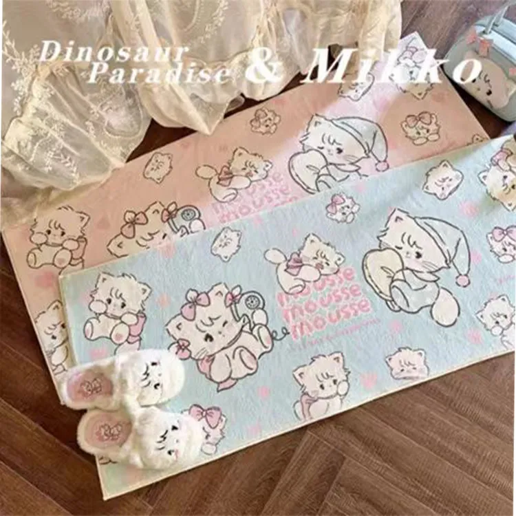 仿羊绒加厚主卧卡通毛绒床边毯可爱少女新卧室地毯创意床边毯