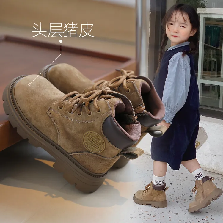女童靴子冬季儿童马丁靴2025秋冬新款二棉鞋子女加绒男童短靴大棉