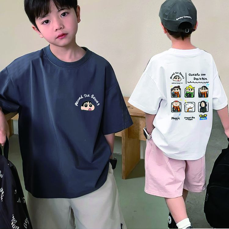 Z36 50支冰爽纯棉青少年短袖T恤夏季男女童中大童半袖T恤韩版潮牌