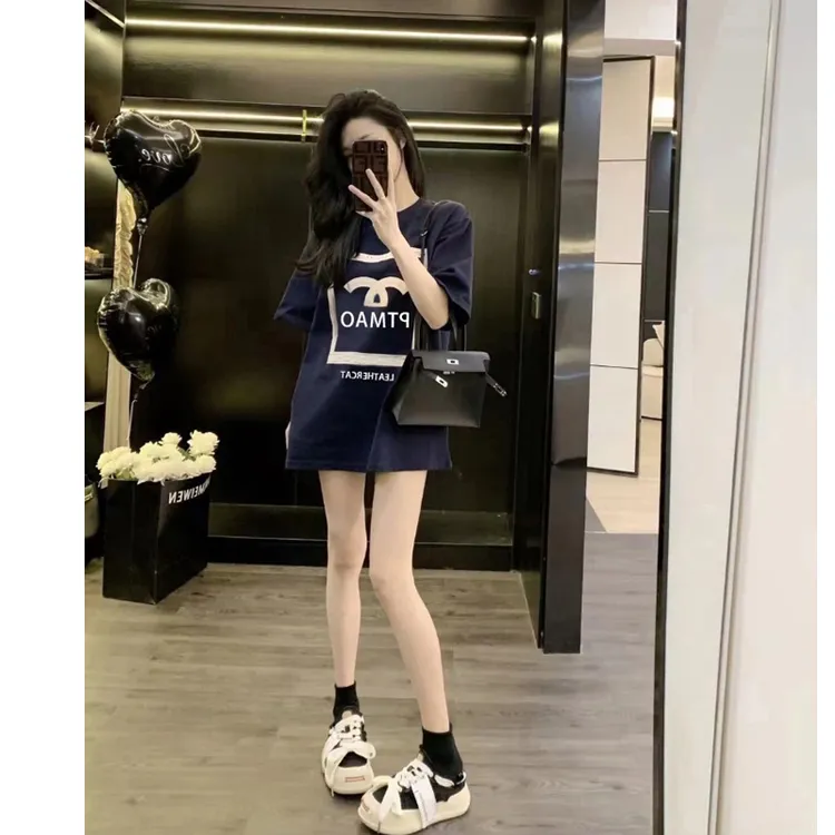 美式洋气印花减龄短袖t恤女精致时髦圆领设计感小众上衣高端潮牌