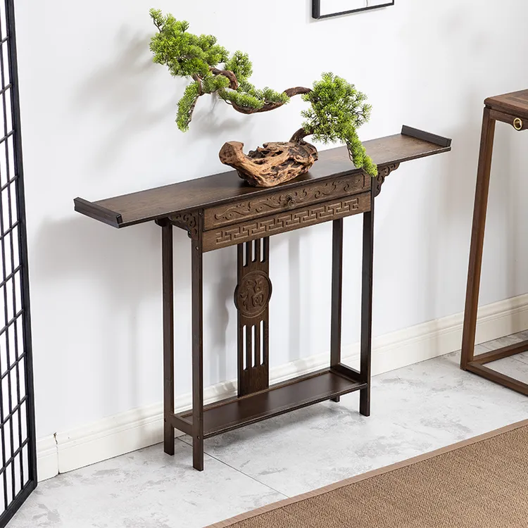 新中式玄关桌禅意门厅入户玄关家用供桌现代简约客厅条案端景台