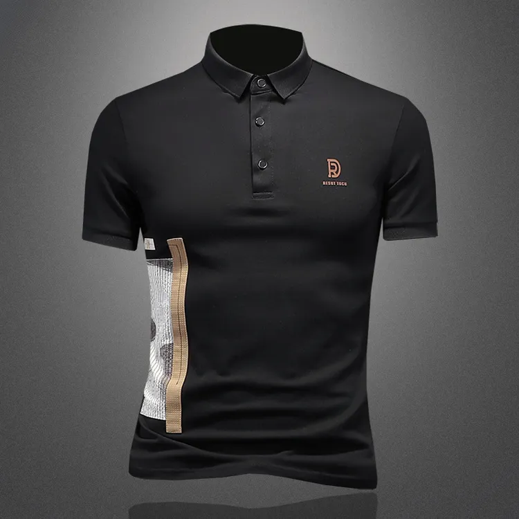 律动莫兰迪 夏季新款高品质短袖POLO衫男士透气潮流百搭半袖T恤