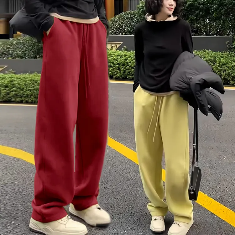 弯刀裤女款爆款2025新款宽松显瘦休闲运动高腰阔腿长裤直筒卫裤