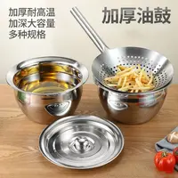 不锈钢冲孔漏勺家用食品级油炸加厚漏勺厨师加大漏勺厨房专用漏勺