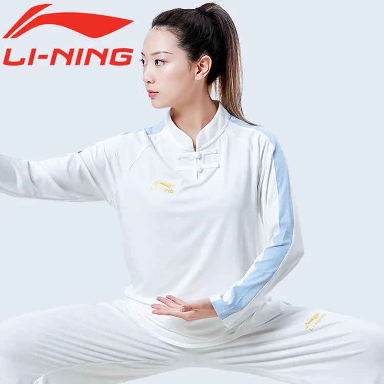李宁太极服装男女长袖健身透气春夏秋季休闲太极拳户外练功服高端