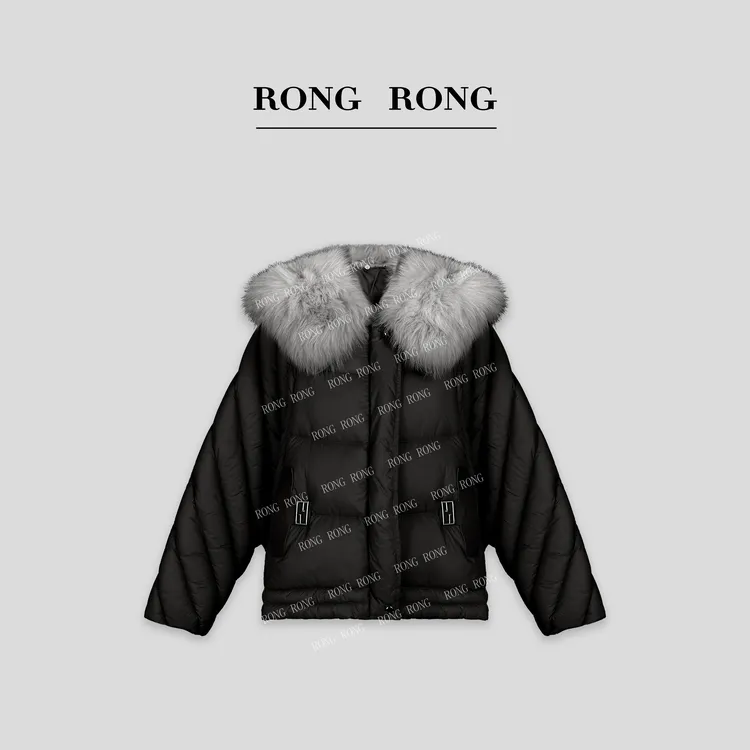 溶溶【瑰意珀影】RONGRONG  90鹅绒大狐狸毛领轻奢羽绒服G203- W09