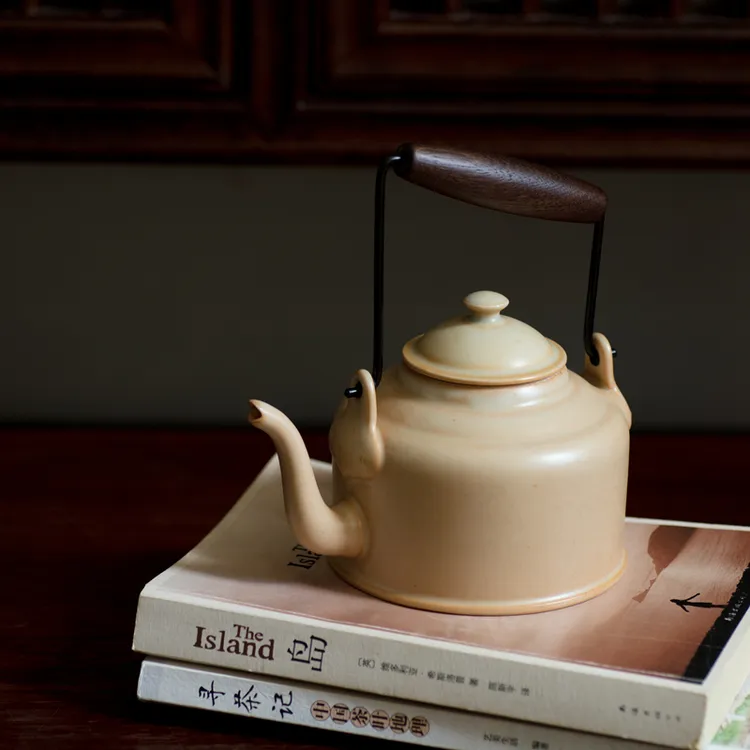 怀旧烧水壶煮茶壶白泥民国风复古电陶炉炭炉泡茶老式煮水提梁壶