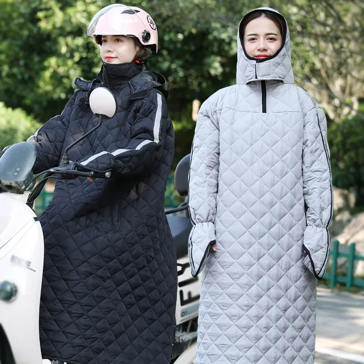 电动车挡风被冬款加厚套头冬季骑电瓶车夹棉防水防风罩保暖挡风衣