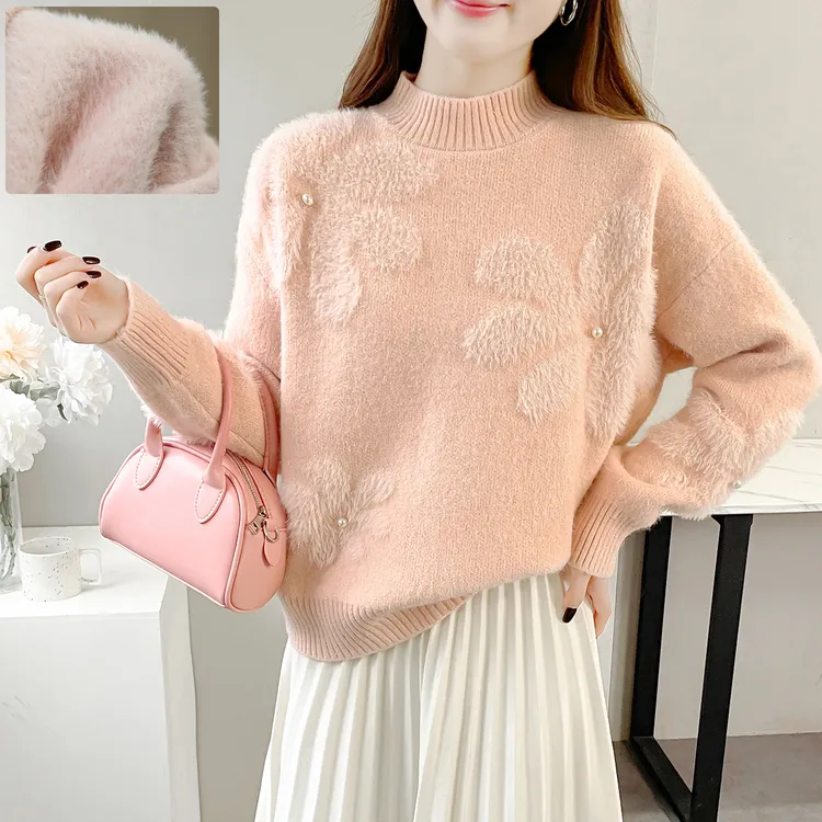 苏醒的乐园第三代一体绒加厚加密加绒SXMY32869半高领套头毛衣女