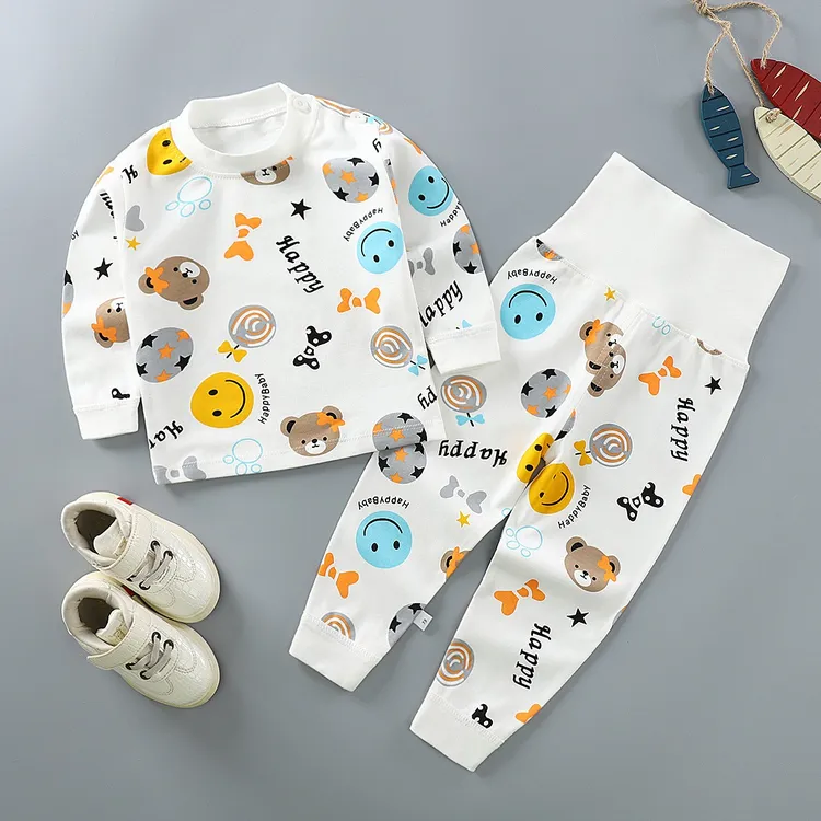 婴儿秋衣秋裤套装儿童内衣打底宝宝高腰护肚裤春秋保暖睡衣家居服商品图