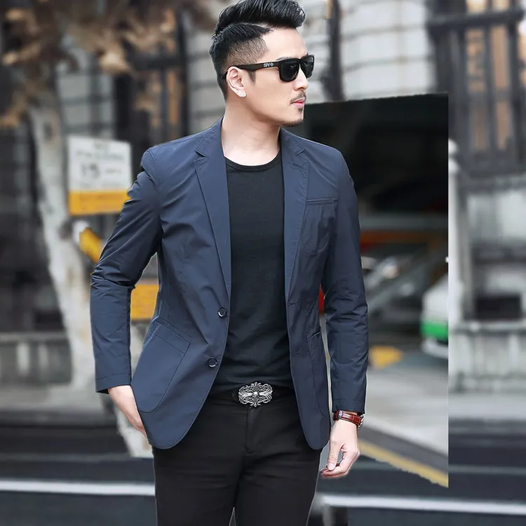 春秋薄款男士春季潮流帅气韩版修身中青年西服商务单西男装外套潮