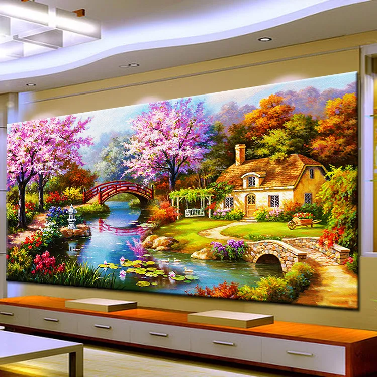 梦幻家园新款5D钻石画满钻客厅风景画精品大画爆款AB彩异形钻X