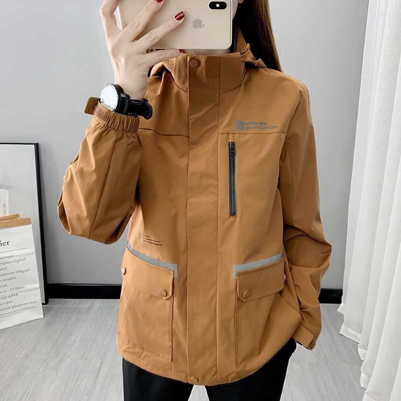 冲锋衣外套女春秋潮牌三合一可拆卸冬防水防风定制防寒服登山服男