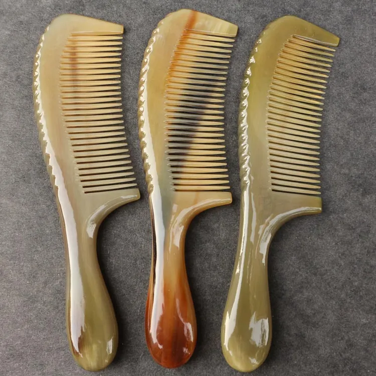 1把装牛角梳细齿密齿梳子清洁头皮梳洗漱按摩梳顺发美发梳长21CM