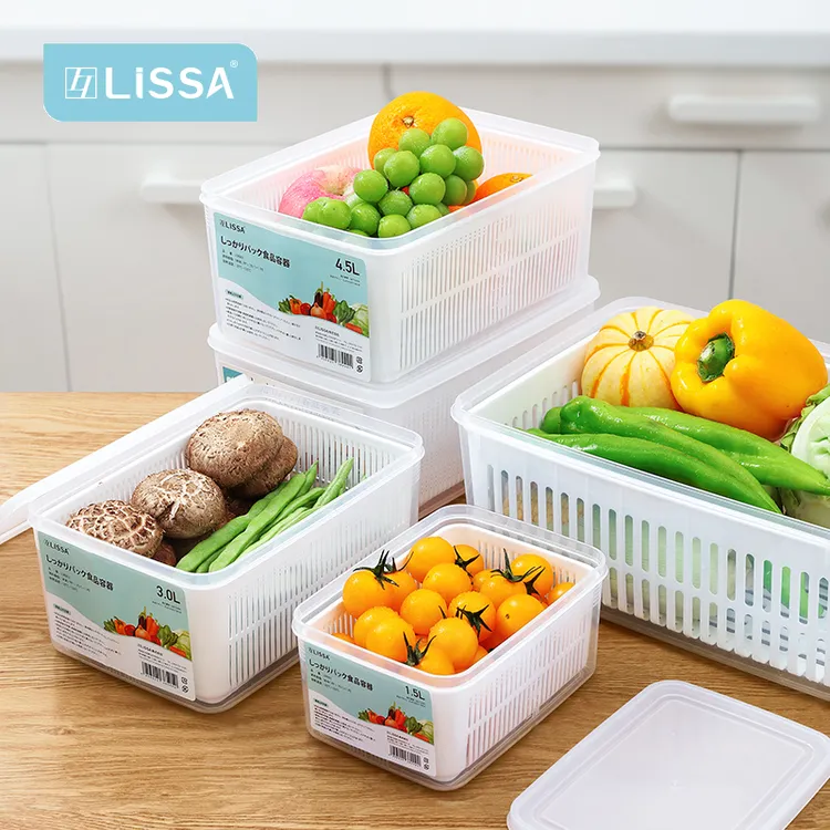 【惠子知家】家用冰箱收纳盒子双层沥水保鲜盒蔬菜水果储物保鲜盒