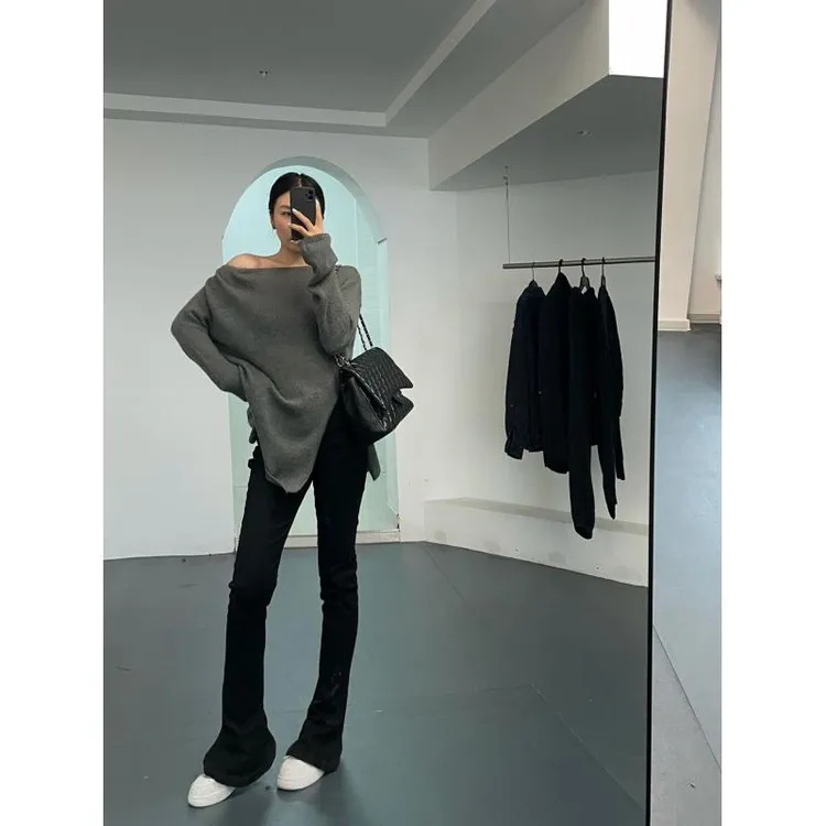 裤长111cm 马蹄牛仔裤女 弹力修身秋冬高腰高个子加长微喇拖地裤