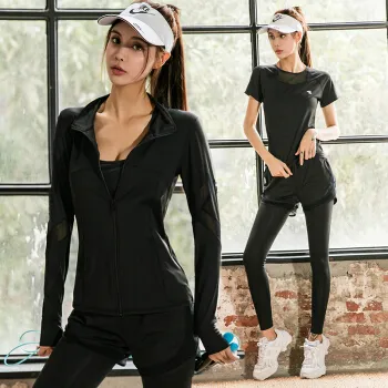 大码长袖短袖健身服女胖mm宽松晨跑健身房跑步瑜伽服运动服套装