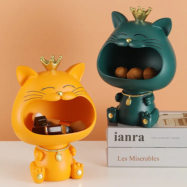 现代创意猫咪客厅收纳装饰摆件家居电视柜鞋柜前台饰品玄关钥匙