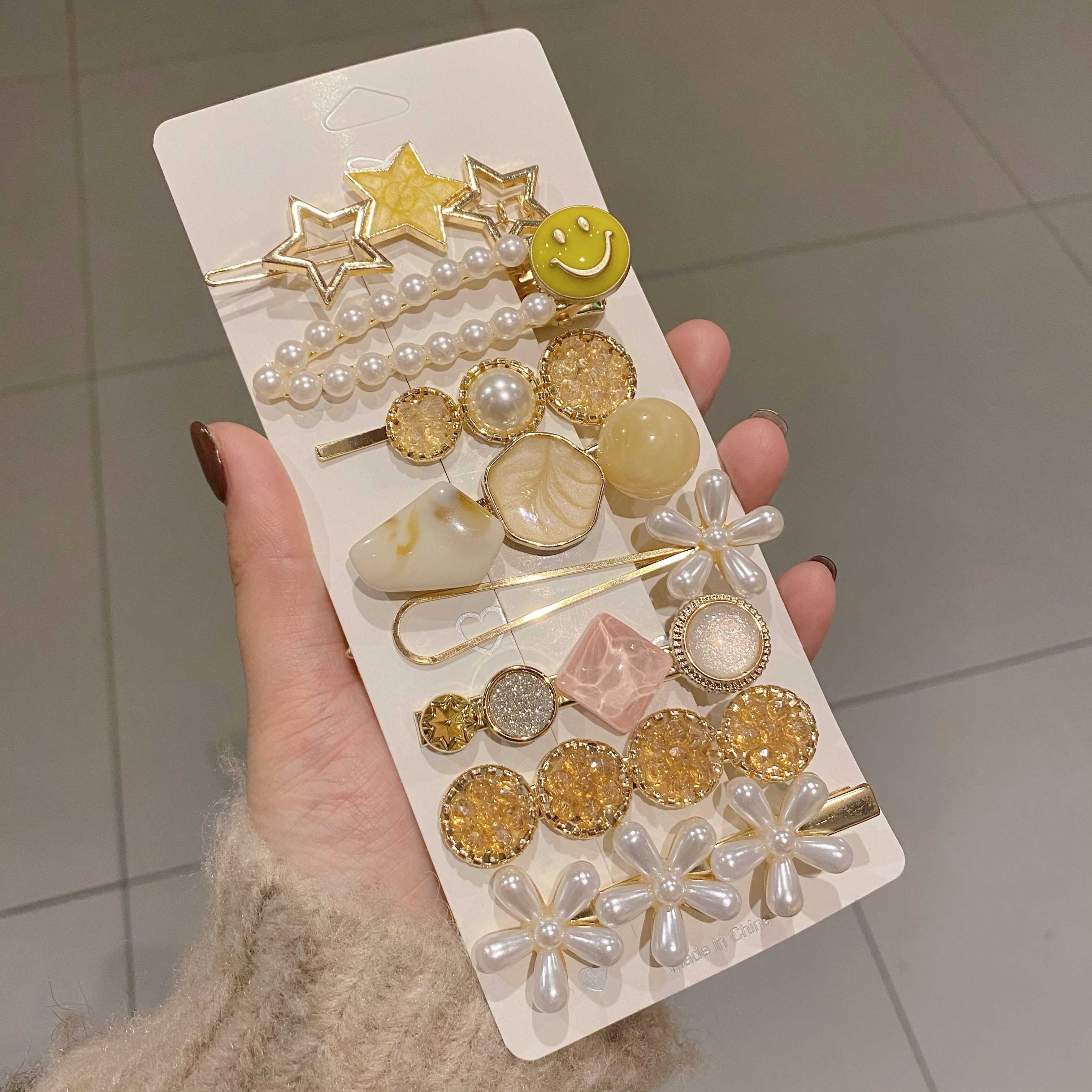 锌合金仿珍珠发饰 网红超仙温柔风甜美发夹森系刘海夹日韩ins边夹