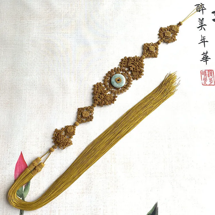 挂珠背云流苏主法穗子和尚方丈法师手工翡翠玉石长佛穗编结1.2米