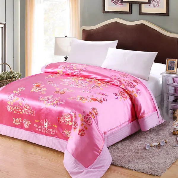 正品杭州单人织锦软缎被罩贡缎结婚庆全花龙凤百子喜单人陪嫁妆被