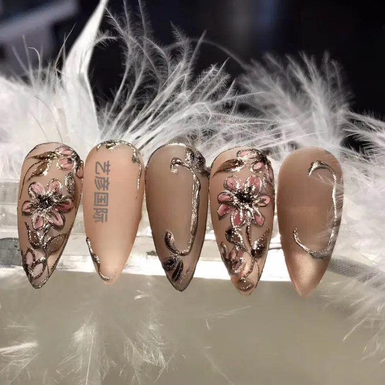 SUCAI/苏彩冰茶色显白贴片指甲贴气质裸色冰透夏日欧美风流行渐变