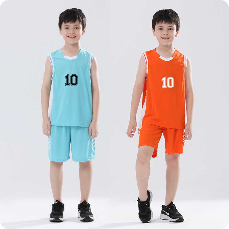 儿童篮球服新款男童运动套装中大童小学生跑步速干训练青少年球衣