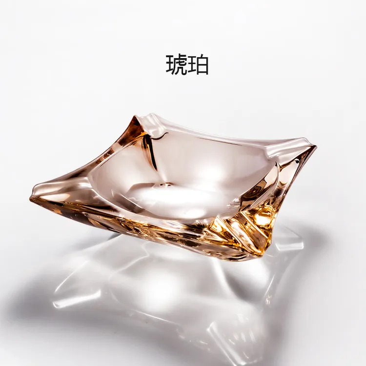 大号轻奢水晶烟灰缸家用客厅个性创意灰缸高档大码办公室玻璃烟缸