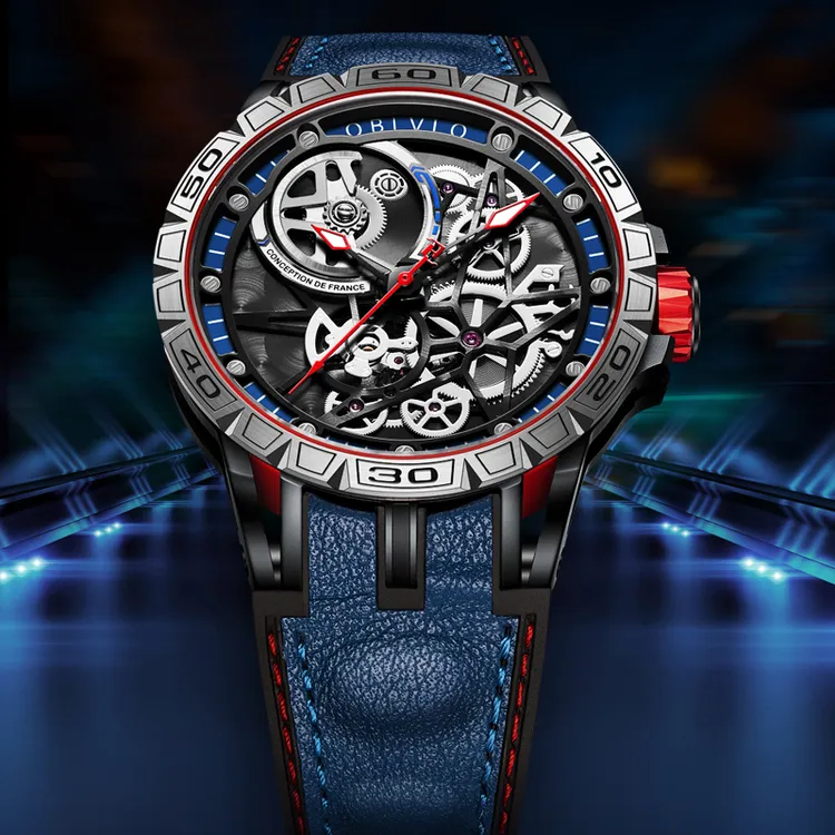 OBLVLO/欧宝罗正品手表男士大表盘全自动机械表大爆炸送礼男表商品图
